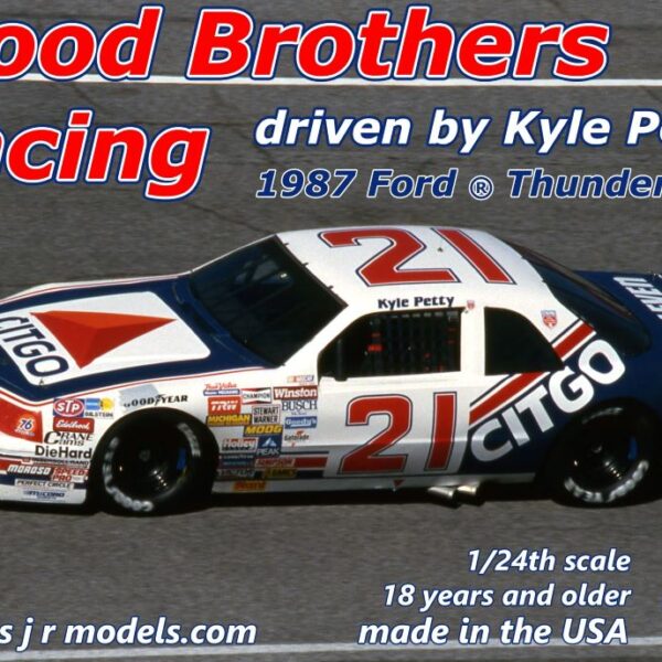 Salvino's 1/24 Wood Brothers Racing Kyle Petty #21 1987 Ford Thunderbird Race Car WBF1987KPDA